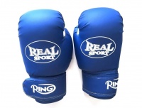 Перчатки для кикбоксинга REALSPORT RS208 8 унций, синий